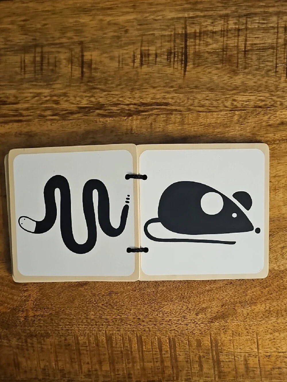 Lovevery Wooden High Contrast Black & White Animal Board Book Baby Toy